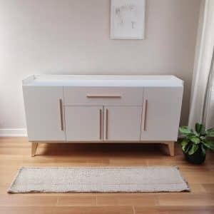 Aparador Buffet Bar Estilo Nórdico Moderno – 160 cm con Puertas y Cajón