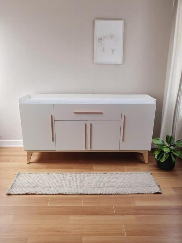 Aparador Buffet Bar Estilo Nórdico Moderno – 160 cm con Puertas y Cajón