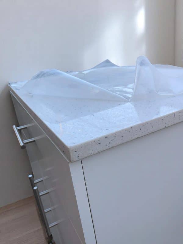 Mueble auxiliar de cocina 75×50 cm con cubierta de cuarzo blanco galaxy - Imagen 5